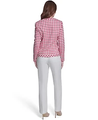 Tommy Hilfiger Women's Houndstooth Band Long-Sleeve Jacket