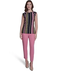 Tommy Hilfiger Women's Sleeveless Crewneck Stripe Top