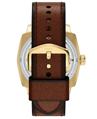 Fossil Men's Machine Automatic Brown Leather Watch, 45mm