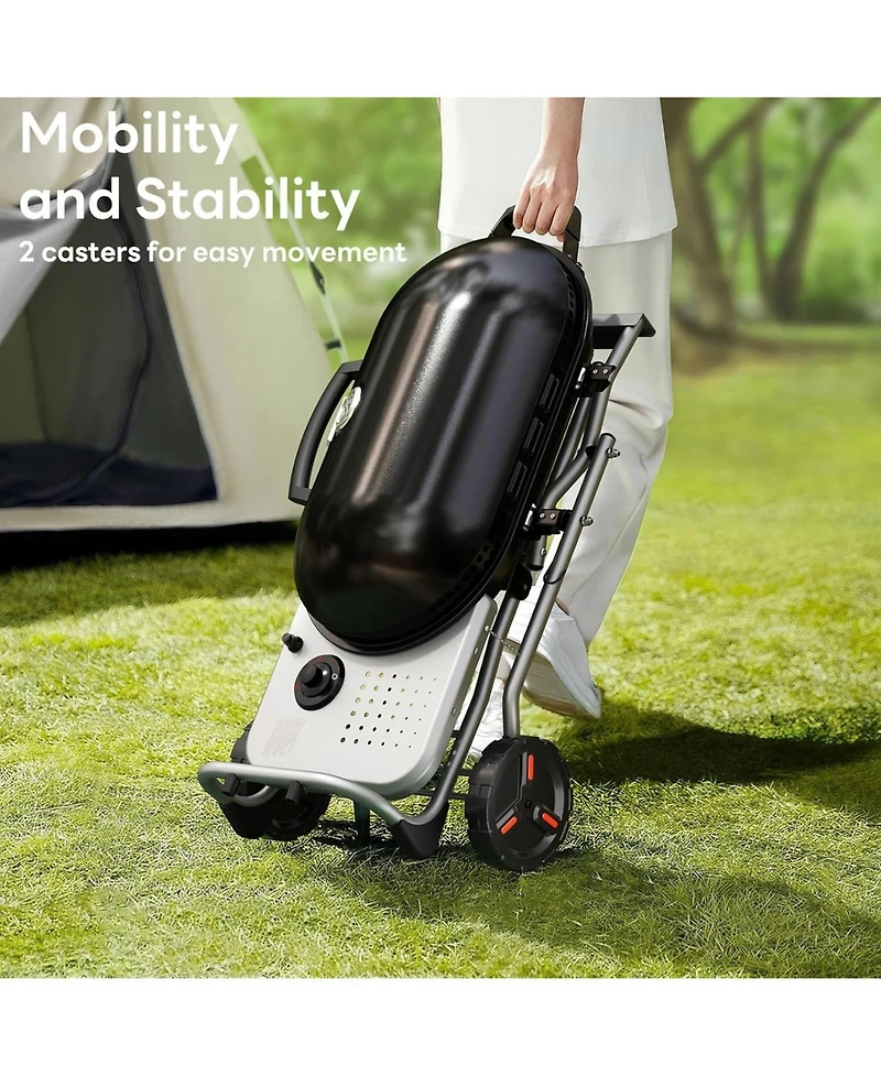 Cowsar Portable Propane Gas Grill, 15,000 Btu Foldable Outdoor Grill with 348 Sq. In. Grilling Area for Camping, Bbq, Parties, Backyard