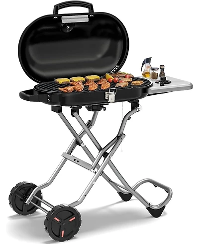Cowsar Portable Propane Gas Grill, 15,000 Btu Foldable Outdoor Grill with 348 Sq. In. Grilling Area for Camping, Bbq, Parties, Backyard