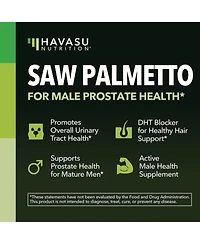 Saw Palmetto Capsules, Prostate Supplement for Men, Reduce Balding & Hair Thinning, Dht Blocker, Havasu Nutrition, 100ct