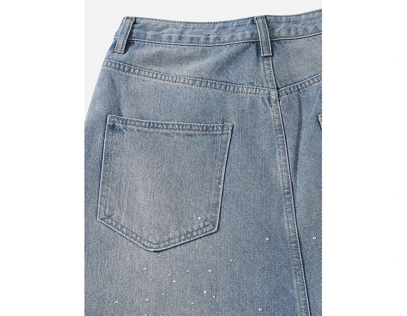 Aelfric Eden Women's Rhinestone Baggy Jeans