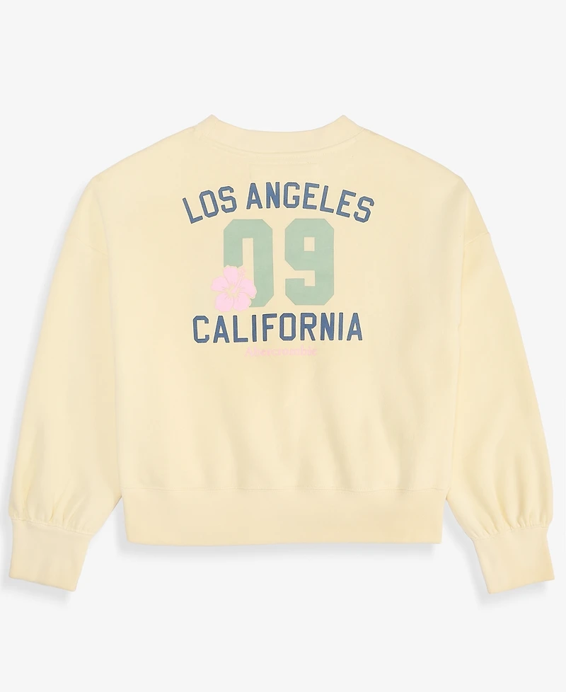 abercrombie kids Girls' 5-16 Fashion Fleece Crewneck Sweatshirt