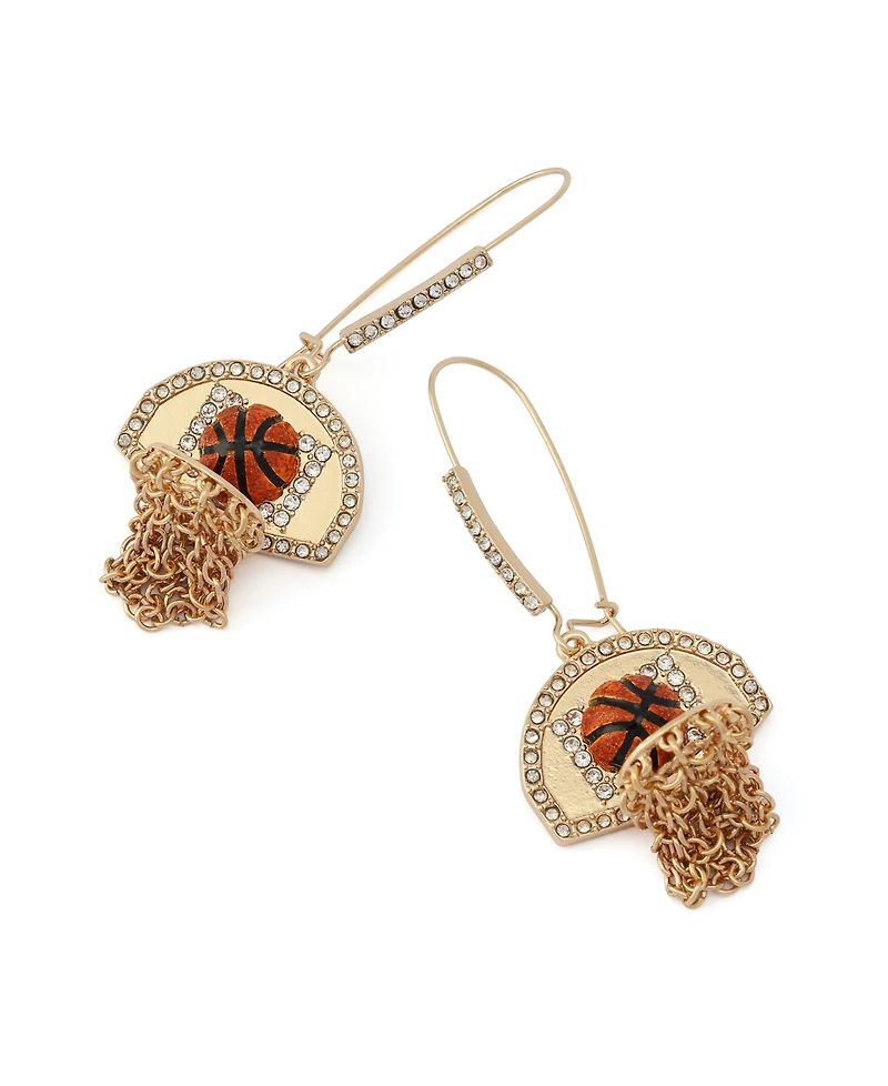 Betsey Johnson Faux Stone Basketball Dangle Earrings