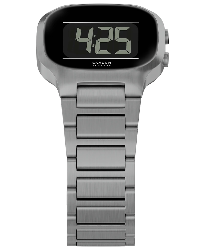 Skagen Men's Mellem Digital Lcd Gunmetal Stainless Steel Watch, 38mm