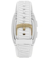 Armani Exchange Men's Lcd White Silicone Watch, 42mm
