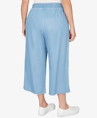 Alfred Dunner Plus Beachcomber Wide Leg Patch Pocket Ankle Pants