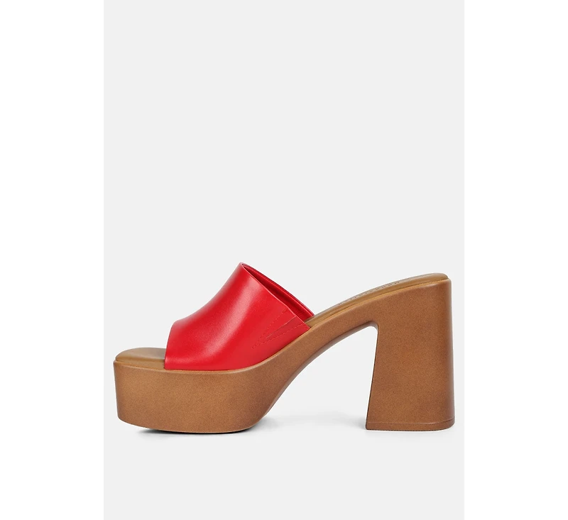 Scandal Womens Slip on Block Heel Sandals