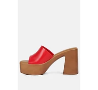 Scandal Womens Slip on Block Heel Sandals