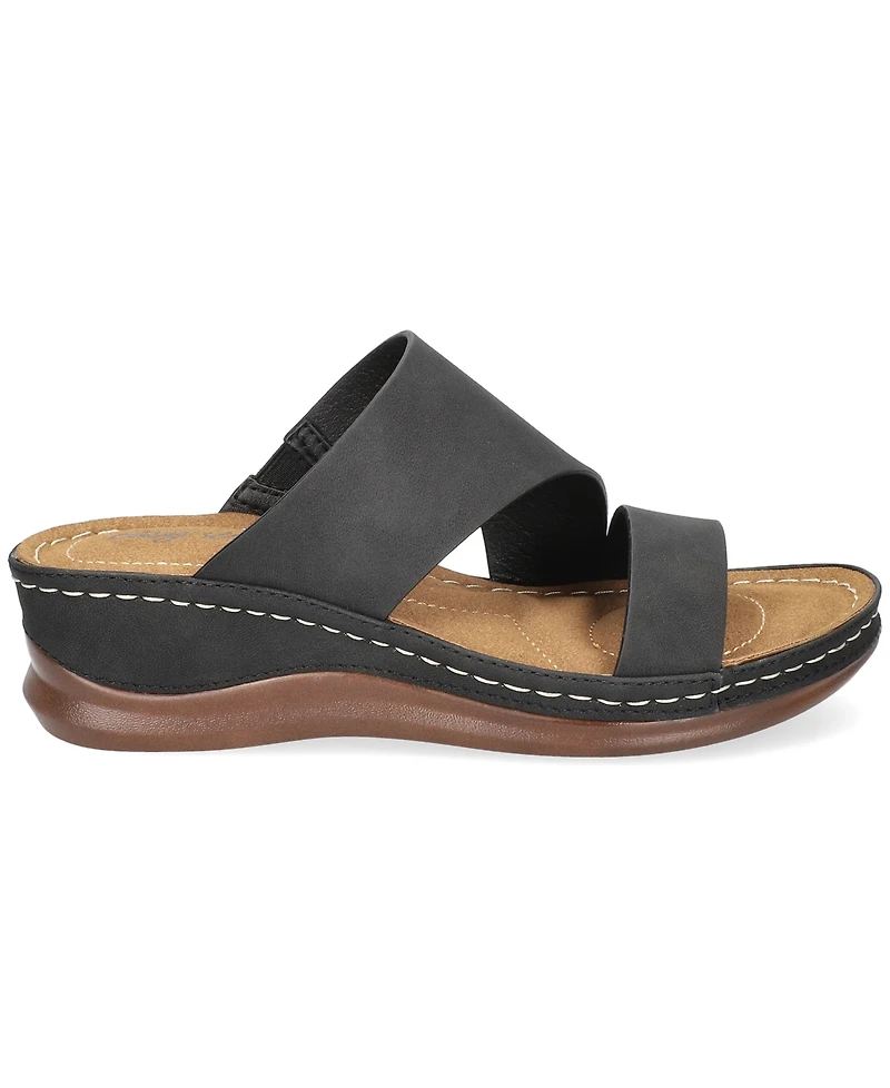 Easy Street Women's Larrain Wedge Slide Sandals