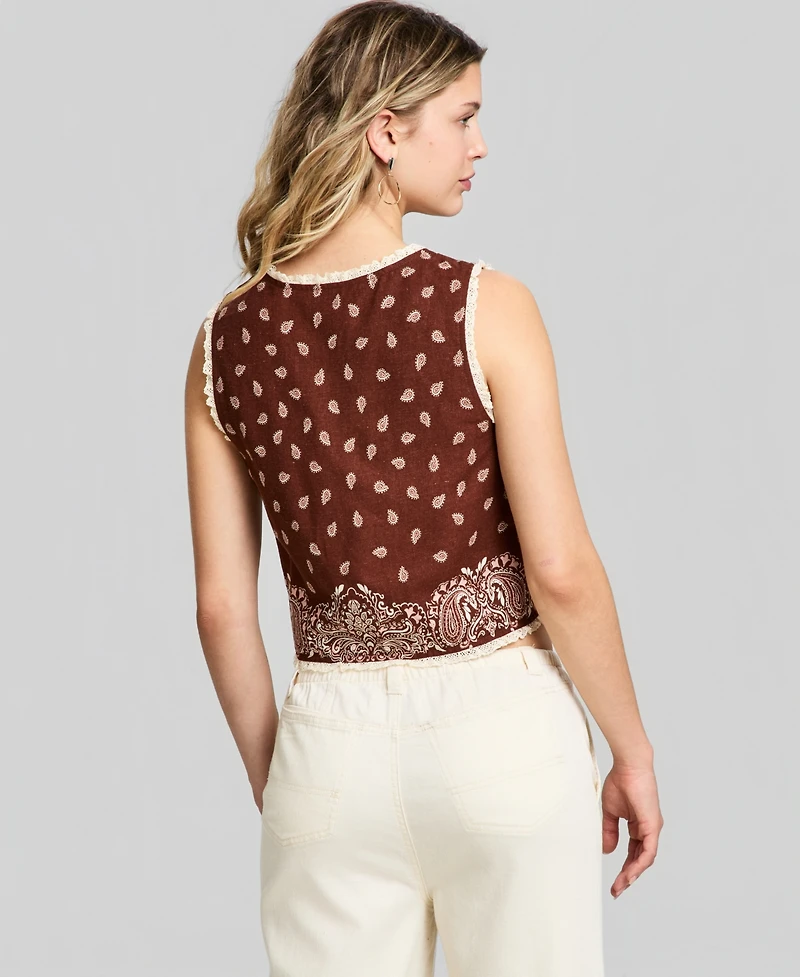 And Now This Women's Bandana Tie-Front Vest, Macy's Exclusive