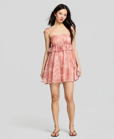 And Now This Women's Paisley Ruffle Mini Dress, Macy's Exclusive