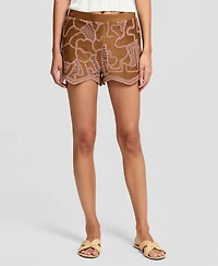 And Now This Women's Faux-Suede Crocheted Shorts, Macy's Exclusive