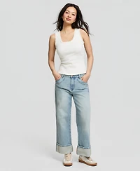 And Now This Women's Crocheted-Trim Ribbed Tank Top, Macy's Exclusive