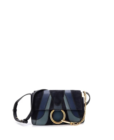 Pre-Owned Chloe Small Faye Patchwork Shoulder Bag Suede