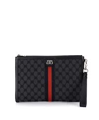 Pre-Owned Balenciaga x Gucci The Hacker Project Web Wristlet Clutch Bb Canvas