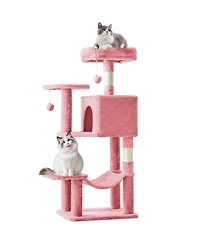 Zeus & Ruta 44in Cat Tree Tower: Multi-Cat Climbing, Sisal Posts, Extended Platform