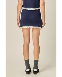 English Factory Women's Scallop Detailed Knit Skirt
