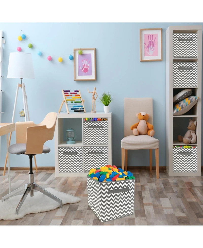 Sorbus 6 Pack 11 Inch Foldable Storage Cubes with Handle- for Organizing Home, Shelves, Nursery, Playroom, Closet and More