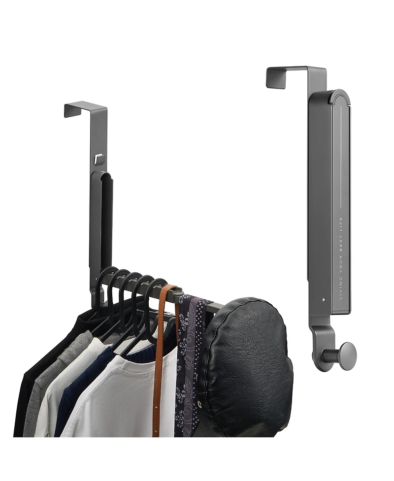 Sorbus 2 Pack Foldable Over Door Heavy-Duty Hanger - Space Saving Organizer, No Tool Assembly