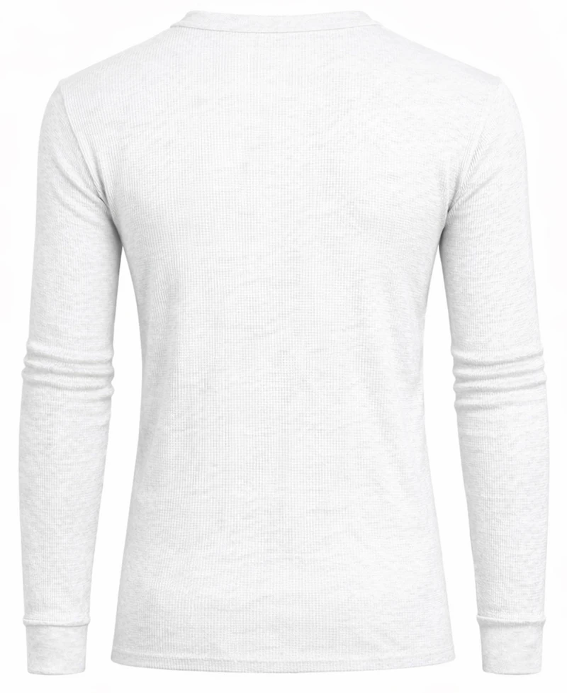 Galaxy By Harvic Men's Long-Sleeve Waffle-Knit V-Neck Thermal T-Shirt