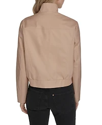 Cole Haan Women's Pinstripe Rain Bomber Jacket