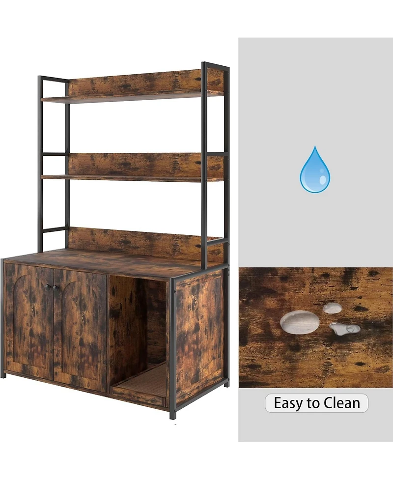 gaomon Litter Box Enclosure with 2 Storage Shelves