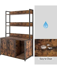 gaomon Litter Box Enclosure with 2 Storage Shelves