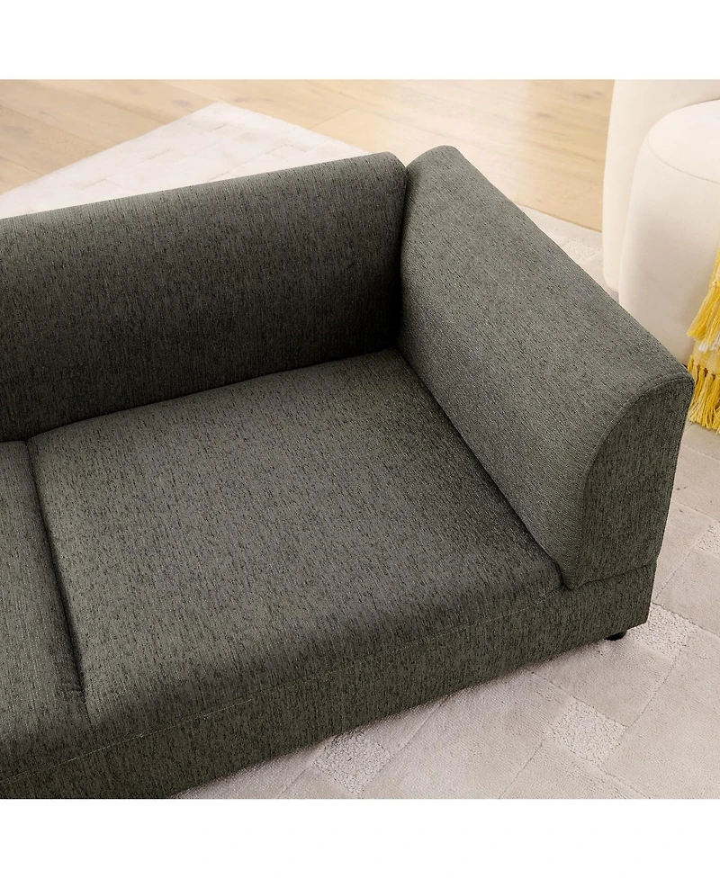 Zeus & Ruta Oversized Pet Sofa for Medium/Large Dogs, Dark Gray, 56.5"26"17"