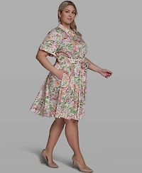 Karl Lagerfeld Paris Plus Printed Collared Dress