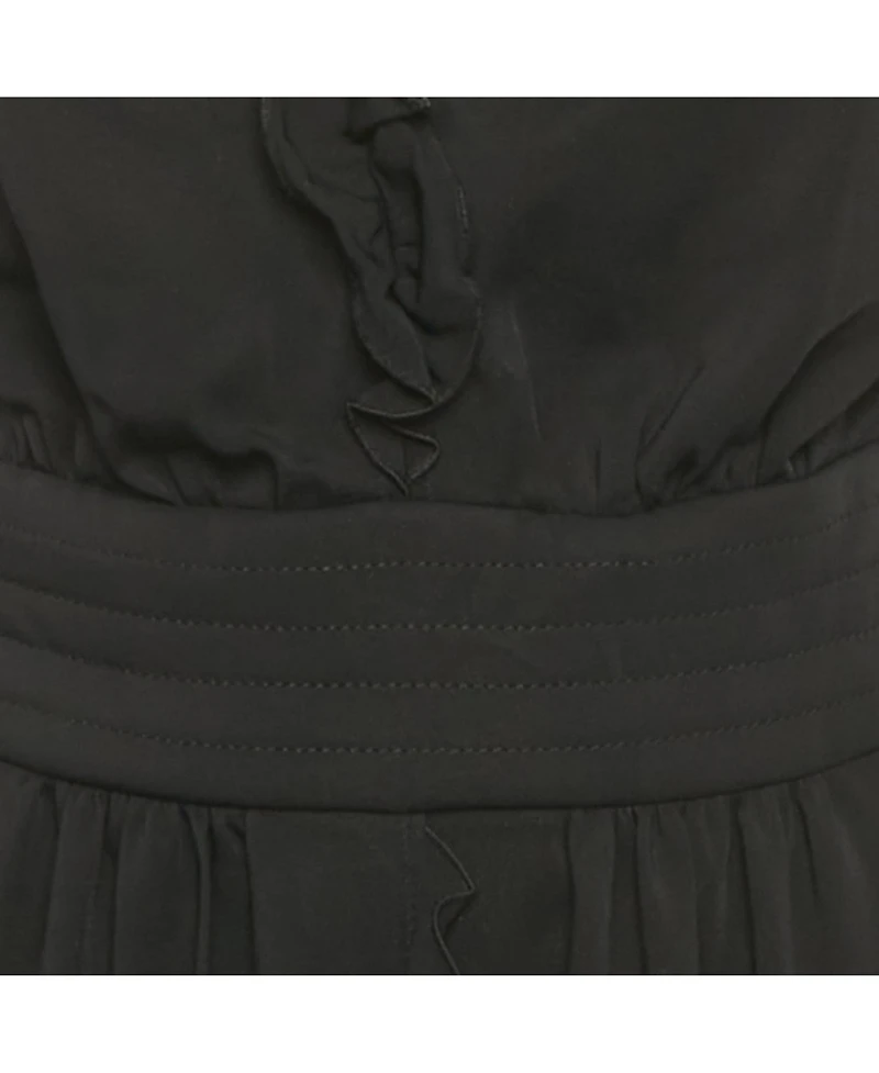 Pre-Owned D&g Womens Black Stretch Crepe Frill Detail Mini Dress