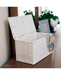 Household Essentials Small Wicker Basket with Lid, Multipurpose Storage Basket