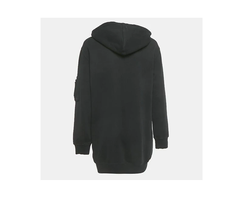 Pre-Owned Moschino Womens Couture Black Logo Print Cotton Oversized Hoodie