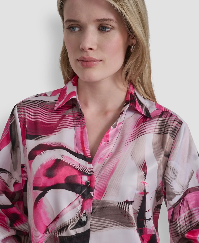 Dkny Women's Button-Down Abstract Print Shirt