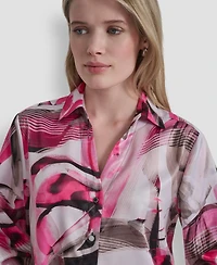 Dkny Women's Button-Down Abstract Print Shirt
