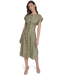 Calvin Klein Women's Button Down A-Line Midi Dress