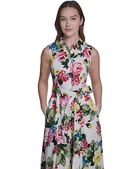 Calvin Klein Women's Floral A-Line Midi Dress
