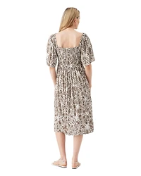 Ripe Maternity Alona Shirred Dress Olive / White