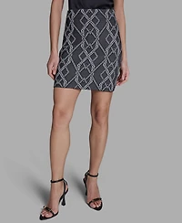 Bcbg Women's Printed Knit Pull-On Mini Skirt