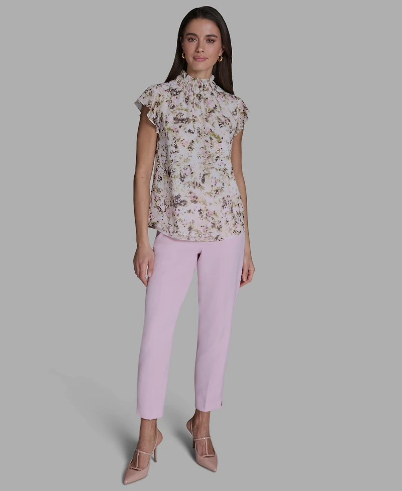 Bcbg Women's Ruffle-Sleeve Mock Neck Blouse