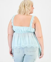 And Now This Trendy Plus Lace-Trim High-Low Top, Macy's Exclusive
