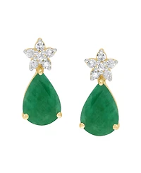 Macy's Sapphire (1-3/4 ct. t.w.) & Diamond (1/10 Drop Earrings 10k Yellow Gold (Also Available Emerald, Ruby)