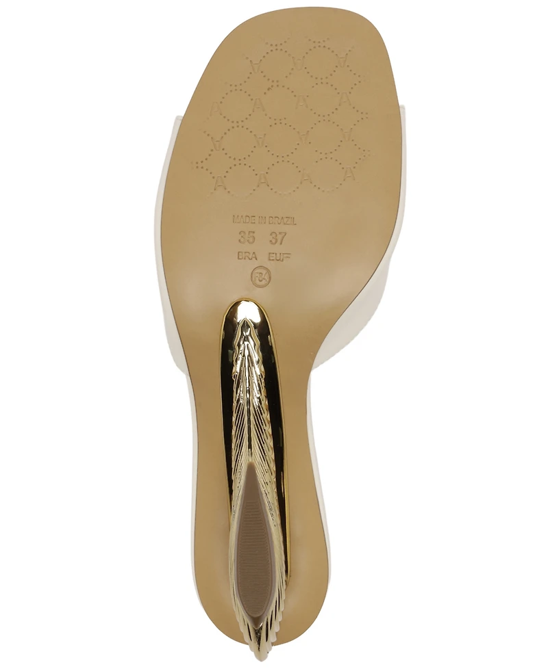 Arezzo Women's Leona Square Toe Wedge Sandals