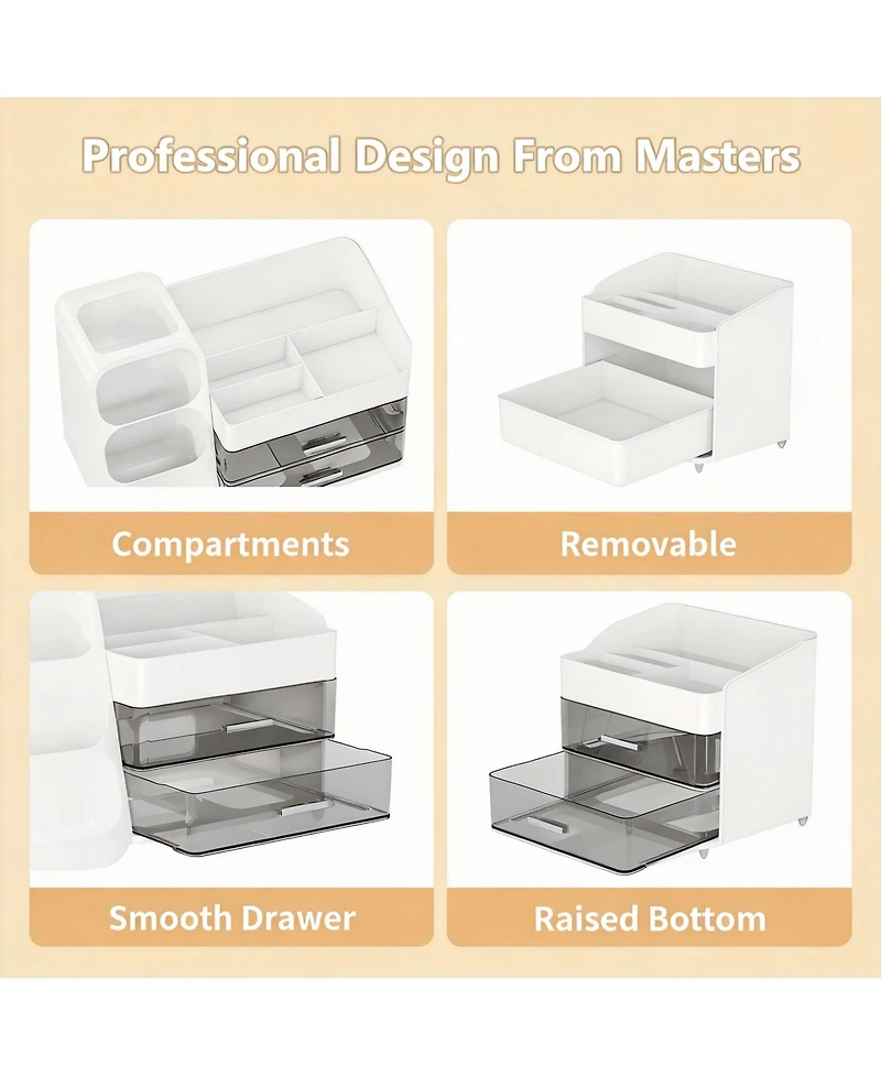 Yigii Large Makeup Organizer with Drawers for Skincare & Essentials