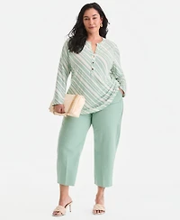 I.n.c. International Concepts Plus Split-Neck Top, Macy's Exclusive