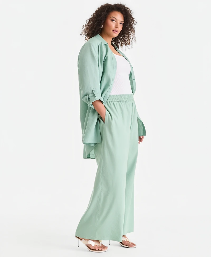 I.n.c. International Concepts Plus Pull-On Wide-Leg Pants, Created for Macy's