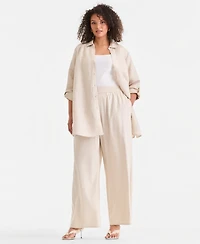 I.n.c. International Concepts Plus Linen-Blend Tunic, Exclusively at Macy's