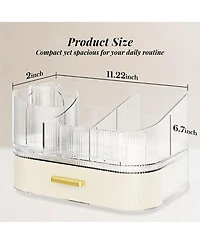 Yigii Large Capacity Makeup Organizer with 360° Silent Rotation & Stackable Drawers