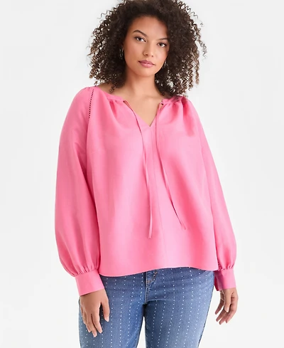 I.n.c. International Concepts Plus Size Bubble-Sleeve Top, Created for Macy's